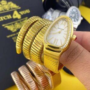 ساعت زنانه دور نگین طرح مار بولگاری Bvlgari