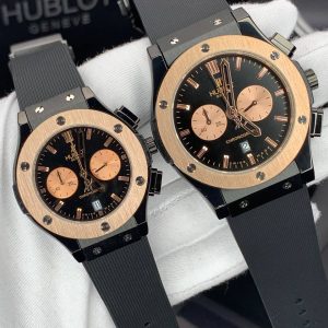 ساعت مچی ست هابلوت كرنوگراف رزگلد صفحه مشکی Hublot