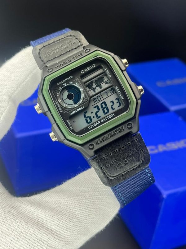 ساعت مچی وینتیج کاسیو بند برزنت دیجیتالی CASIO - Image 2