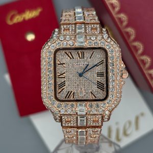 ساعت مردانه كارتيه سانتوز فول نگين Cartier Santos