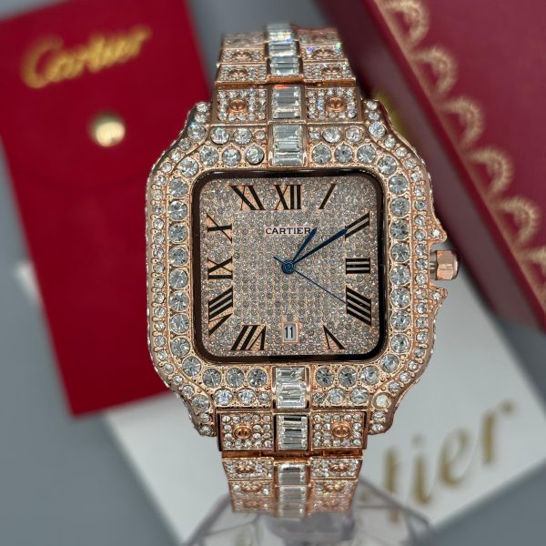 ساعت مردانه كارتيه سانتوز فول نگين Cartier Santos