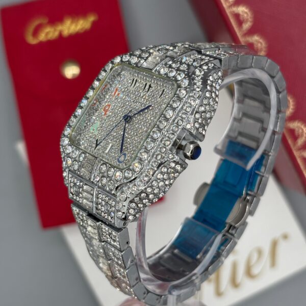 ساعت مردانه كارتيه سانتوز فول نگين عدد فارسی Cartier Santos - Image 5