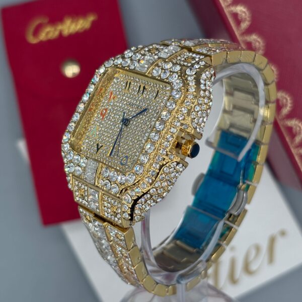 ساعت مردانه كارتيه سانتوز فول نگين عدد فارسی Cartier Santos - Image 4