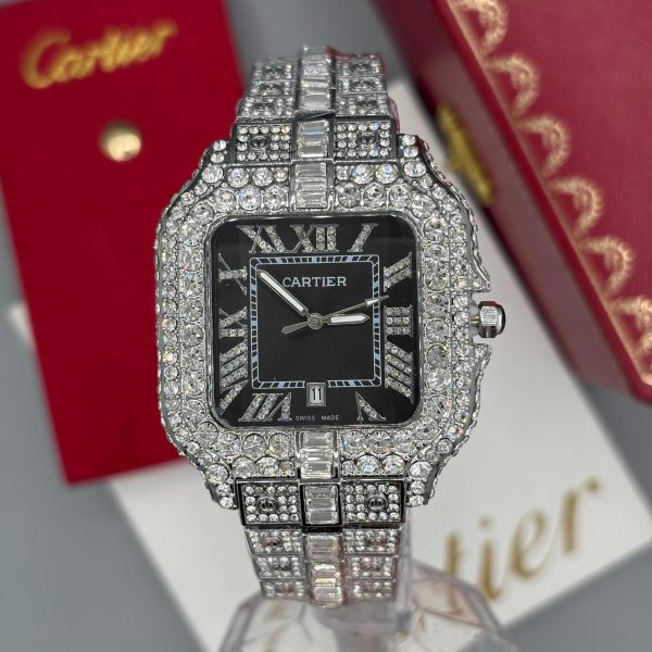 ساعت مردانه كارتيه سانتوز فول نگين Cartier Santos