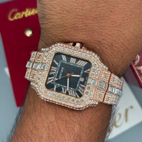 ساعت مردانه كارتيه سانتوز فول نگين Cartier Santos - Image 2