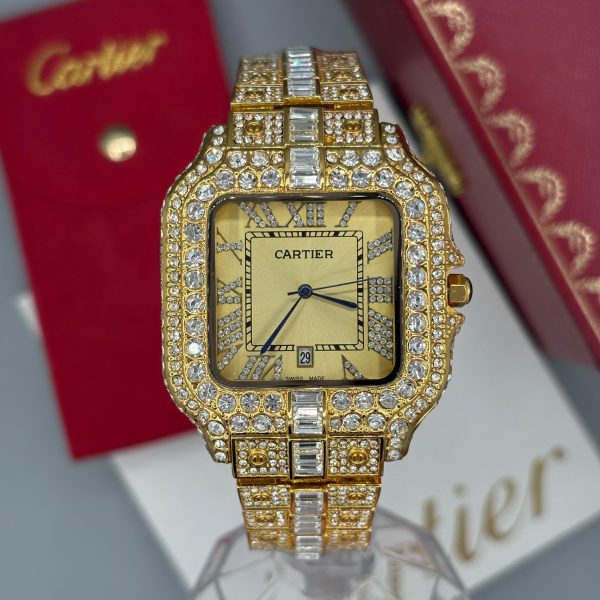 ساعت مردانه كارتيه سانتوز فول نگين Cartier Santos - Image 4