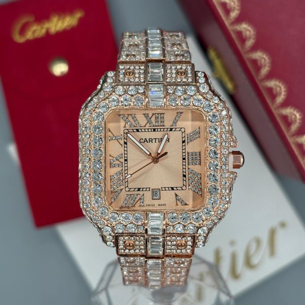 ساعت مردانه كارتيه سانتوز فول نگين Cartier Santos - Image 5