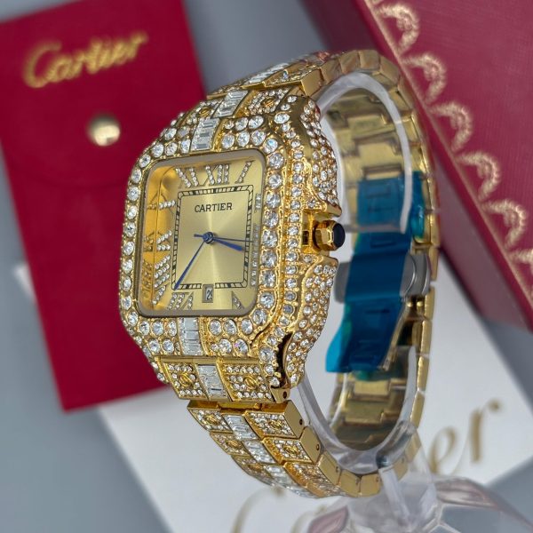 ساعت مردانه كارتيه سانتوز فول نگين Cartier Santos - Image 5