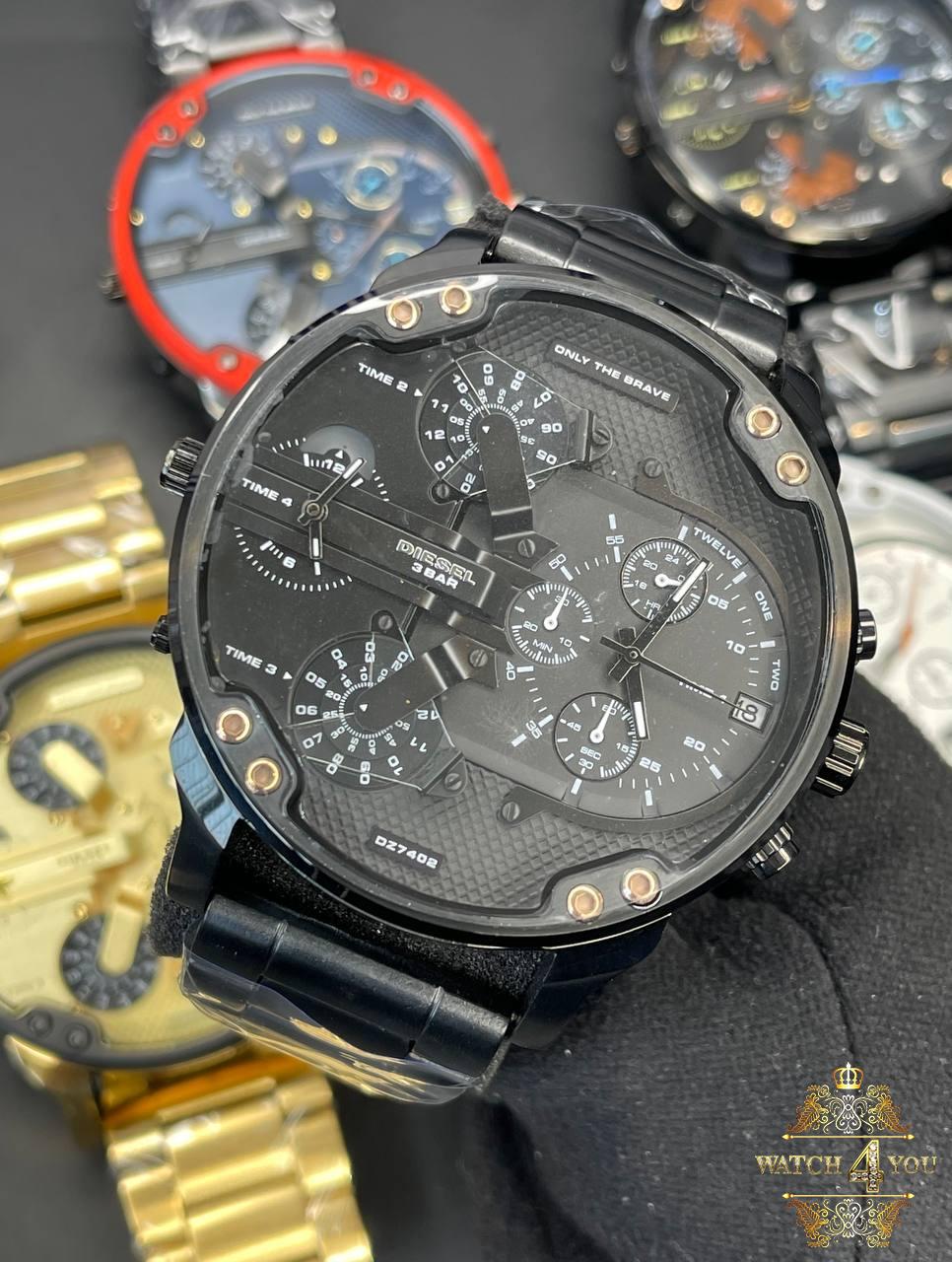 ساعت مردانه دیزل هفت موتوره تمام مشکی DIESEL