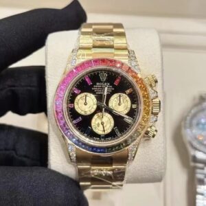 ساعت سفارشی رولکس دیتونا موتور سوییس رنگین کمانی Rolex