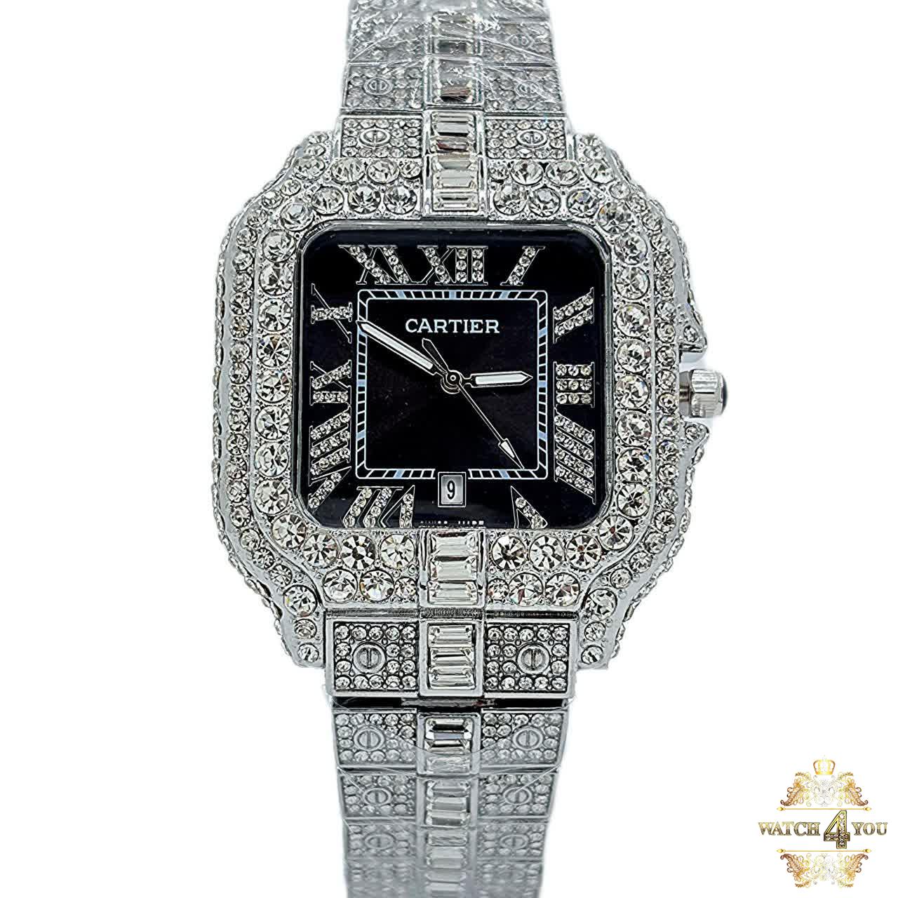 ساعت مردانه كارتيه سانتوز فول نگين Cartier Santos