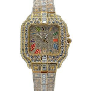 ساعت مردانه كارتيه سانتوز فول نگين عدد فارسی Cartier Santos