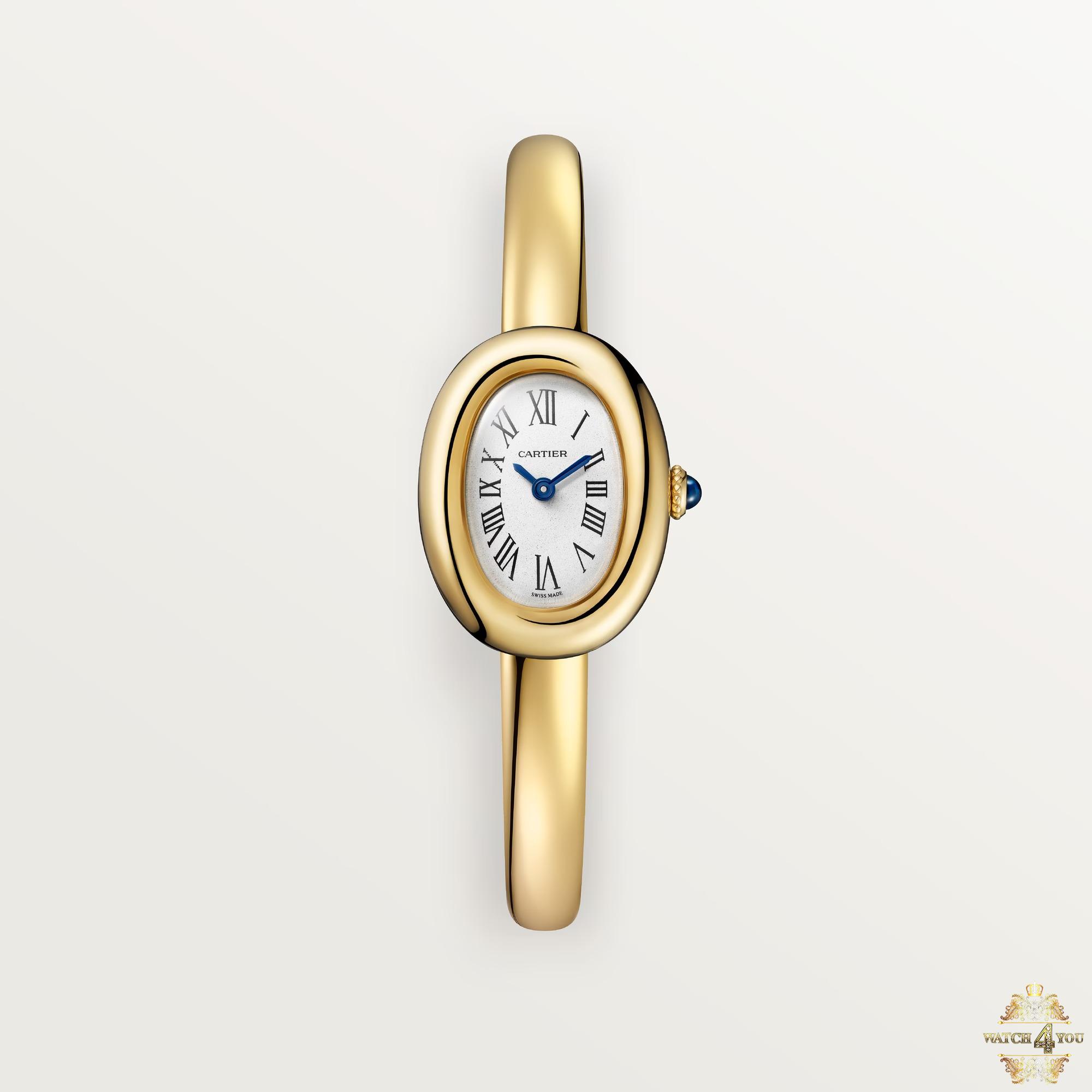 ساعت مچی زنانه کارتیه بایگنور طلایی Cartier Baignoire