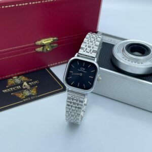 ساعت مچی زنانه دنيل ولينگتون سیلور صفحه مشکی Daniel Wellington