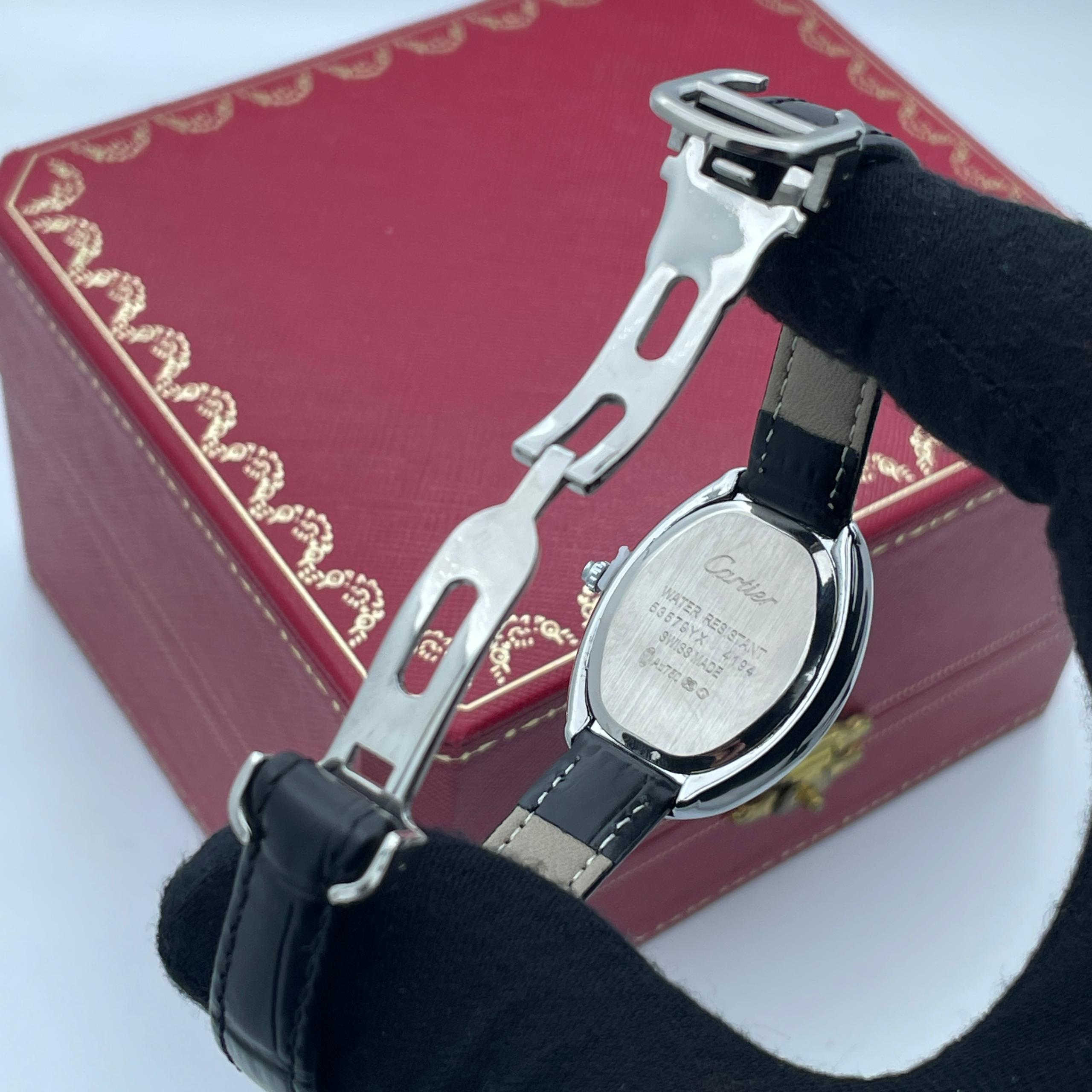 ساعت مچی زنانه سیلور صفحه سفید کارتیه بایگنور Cartier Baignoire - Image 4