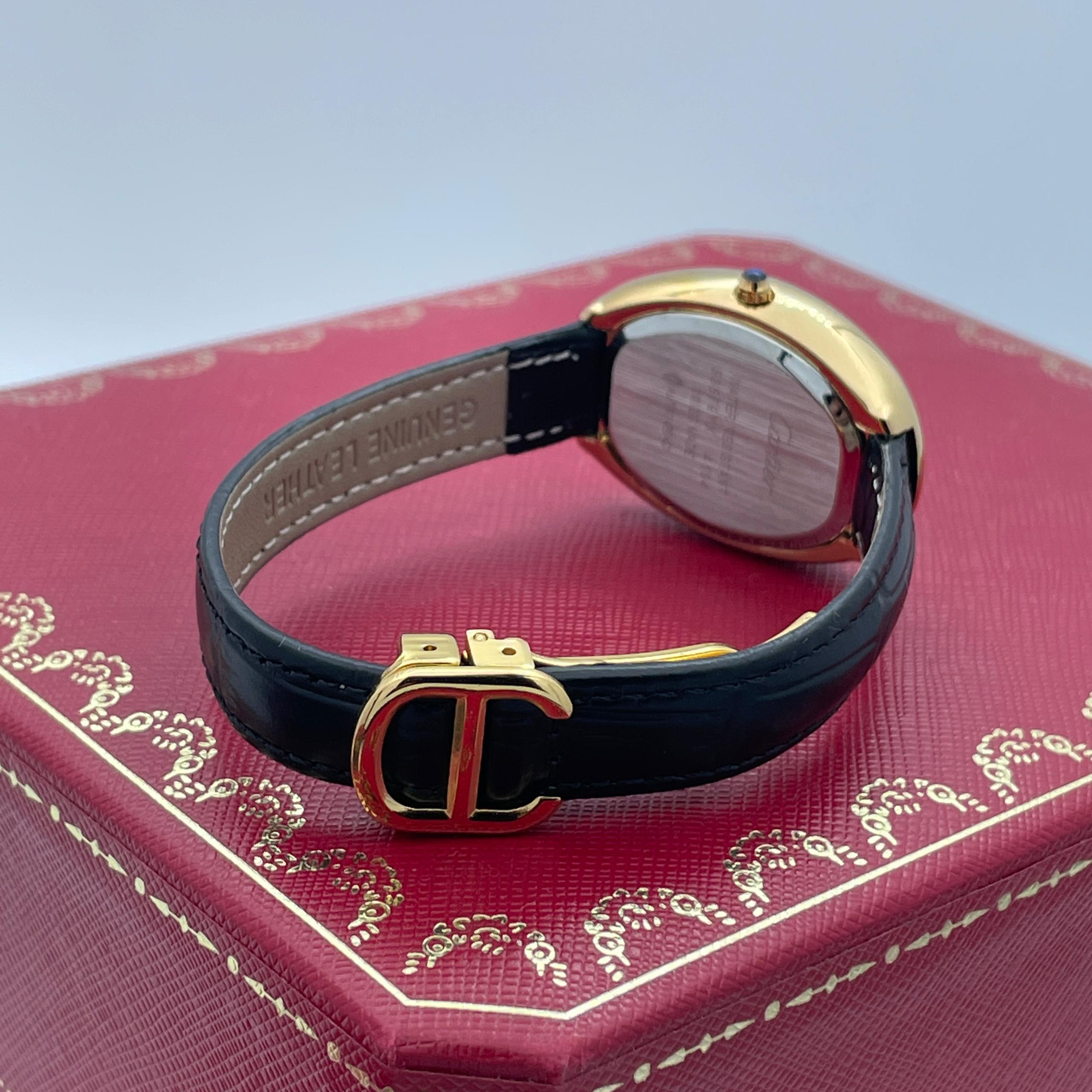 ساعت مچی زنانه طلایی صفحه مشکی کارتیه بایگنور Cartier Baignoire - Image 4