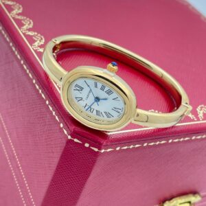 ساعت مچی زنانه کارتیه بایگنور طلایی Cartier Baignoire