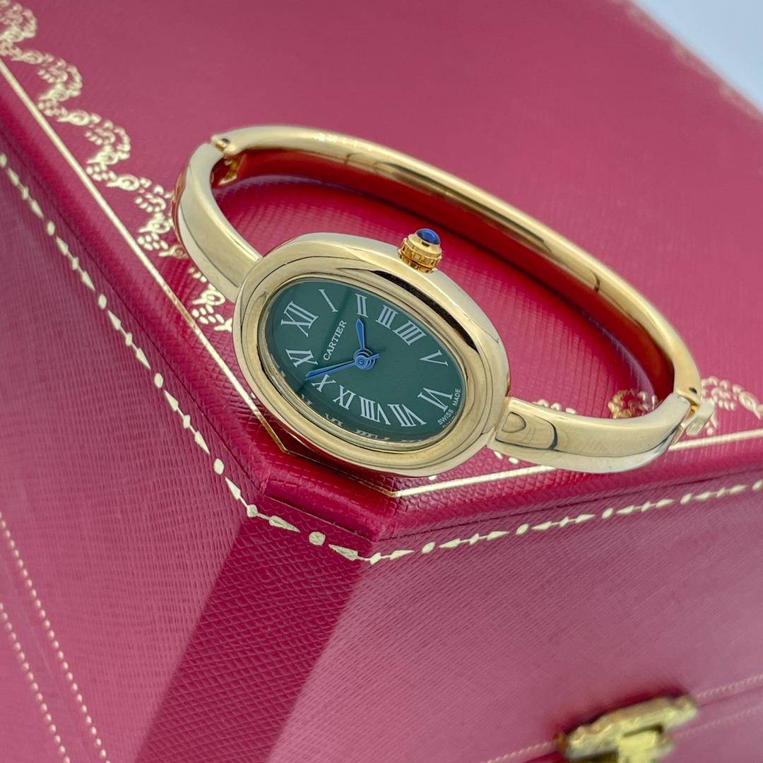 ساعت مچی زنانه کارتیه بایگنور طلایی Cartier Baignoire