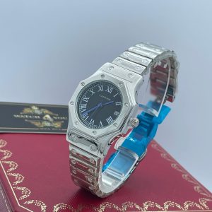 ساعت مچی زنانه کارتیه سیلور صفحه مشکی cartier