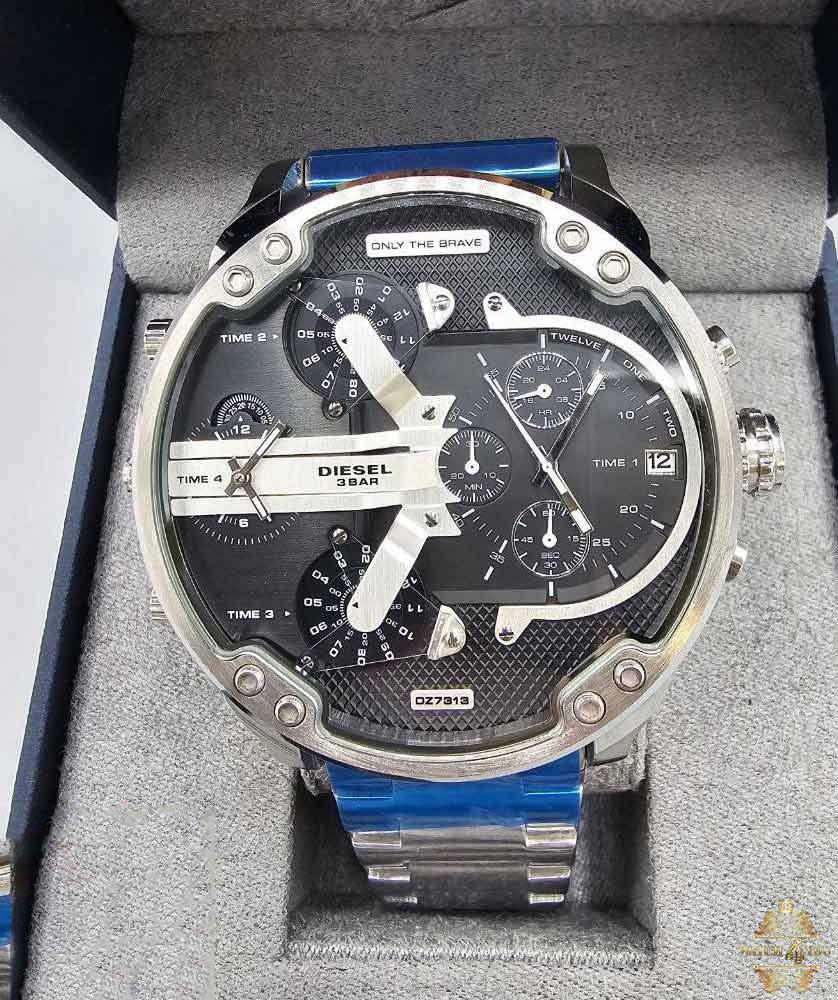 ساعت مردانه دیزل هفت موتوره سیلور صفحه مشکیDIESEL - Image 3