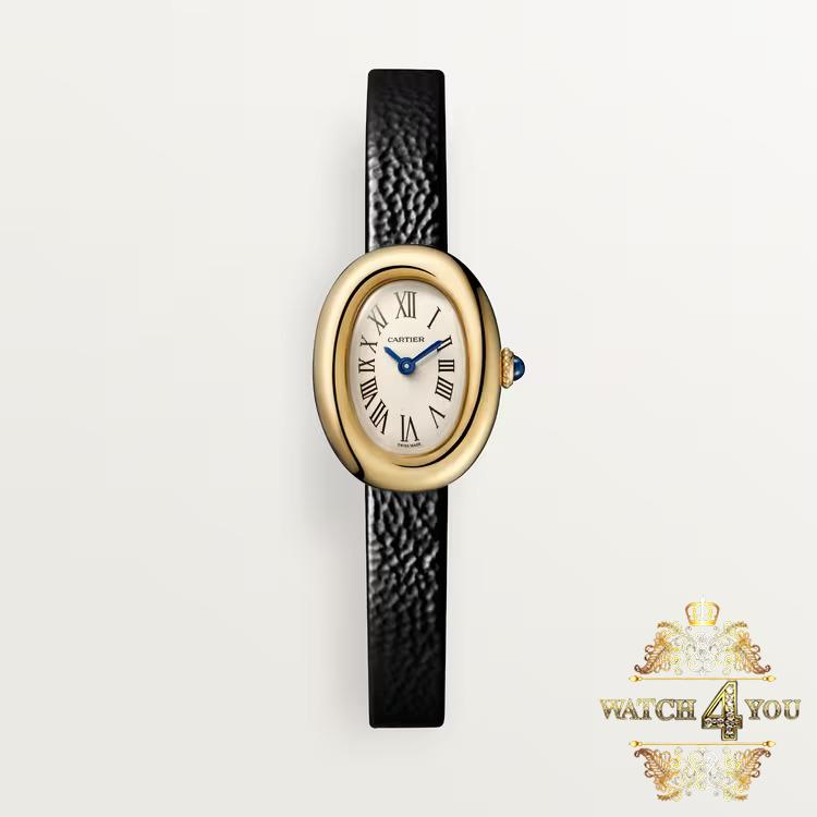 ساعت مچی زنانه بند چرمی کارتیه بایگنور Cartier Baignoire