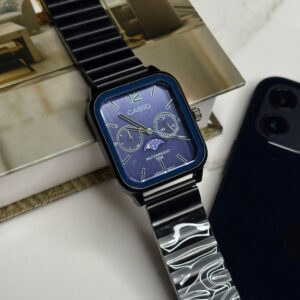 ساعت مچی مردانه کاسیو مشکی صفحه آبی Casio MTP-M305D-1A2 Moonphase