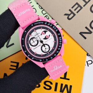 ساعت امگا سواچ ماموريت ماه صورتی -MoonSwatch Mission to the Pink Moonphase