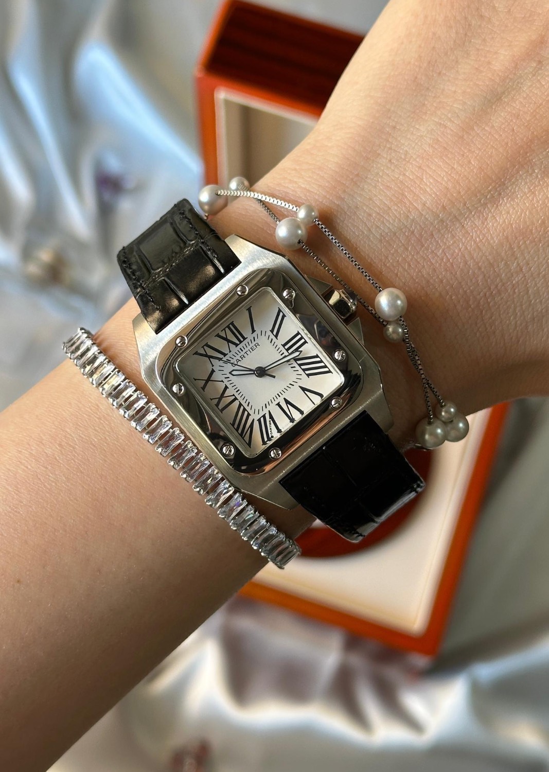 ساعت مچی ست کوارتز کارتیه سانتوس Cartier - Image 2