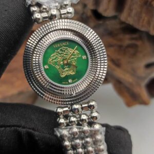 ساعت مچی زنانه صفحه چرخشی سیلور صفحه سبز ورساچه Versace