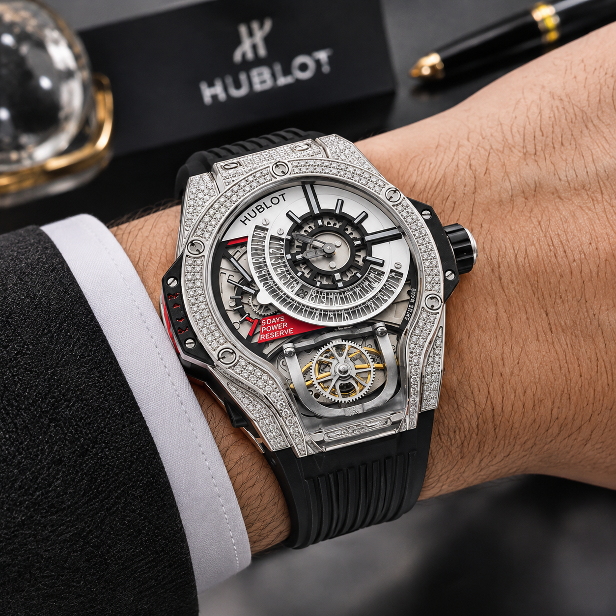 ساعت مچی مردانه هابلوت جمجمه‌ای Hublot MP-09 Tourbillon