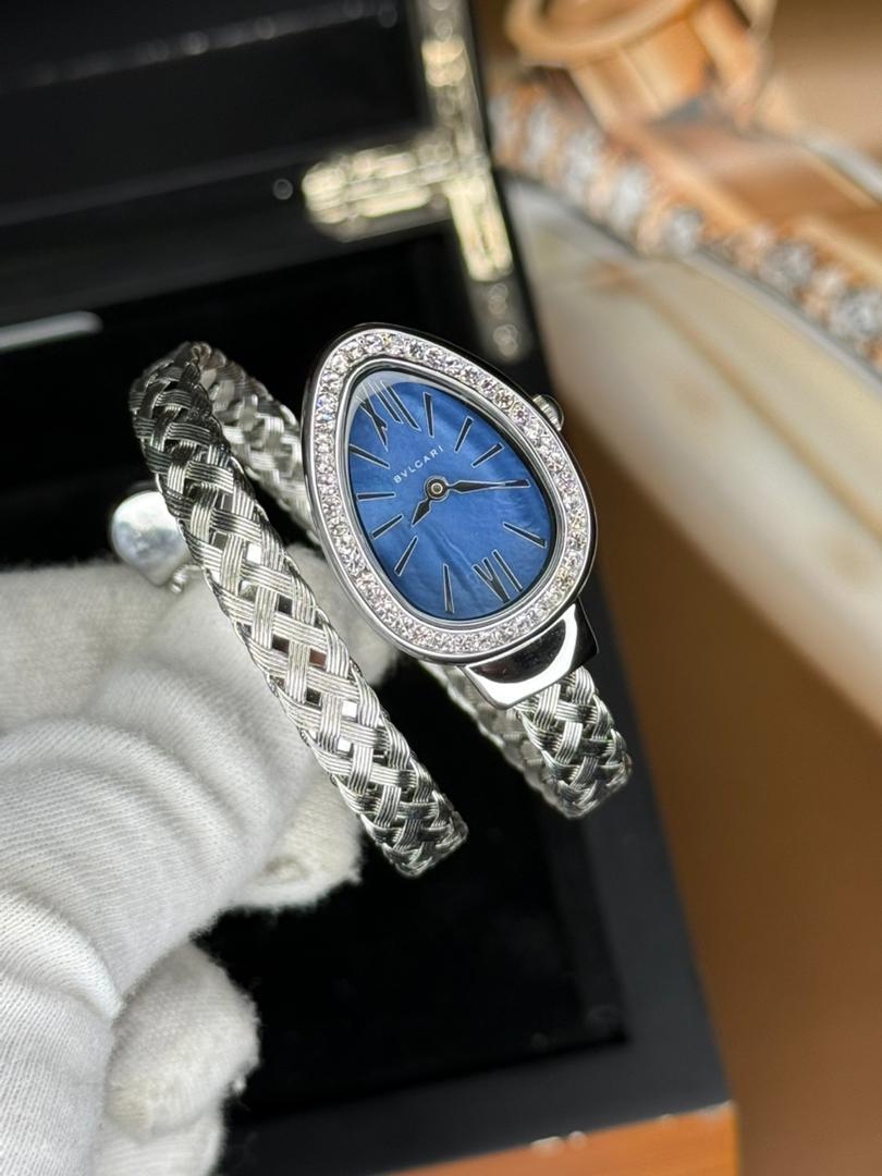 ساعت مچی دور نگین زنانه سیلور طرح مار بولگاری Bvlgari - Image 5