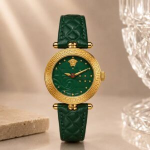 ساعت مچی زنانه ورساچه طلایی صفحه سبز Versace