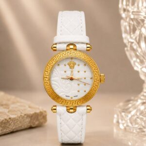 ساعت مچی زنانه ورساچه طلایی صفحه سفید Versace