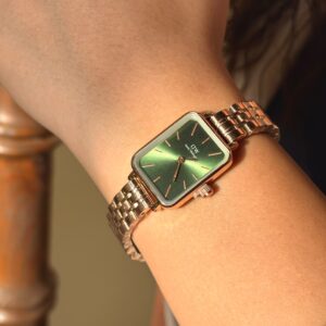 ساعت زنانه دنيل ولينگتون رزگلد صفحه سبز Daniel Wellington
