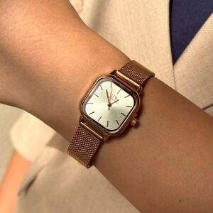 ساعت زنانه دنيل ولينگتون رزگلد صفحه سفید Daniel Wellington quadro
