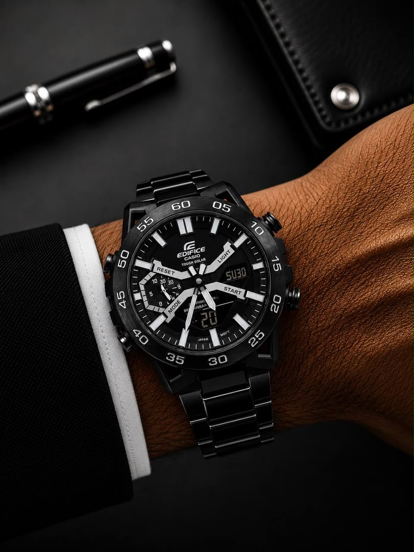ساعت مردانه كاسيو اديفايس مشکی تمام مشکی Casio Edifice