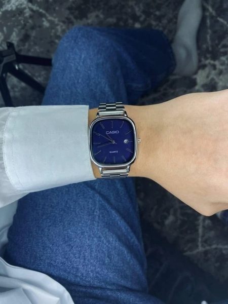 ساعت مچی مردانه کاسیو اولدمانی سیلور صفحه آبی Casio