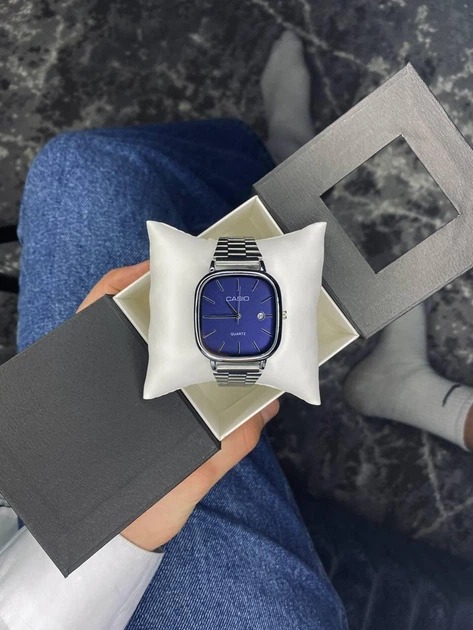 ساعت مچی مردانه کاسیو اولدمانی سیلور صفحه آبی Casio - Image 2