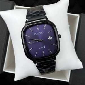 ساعت مچی مردانه کاسیو اولدمانی مشکی صفحه آبی Casio