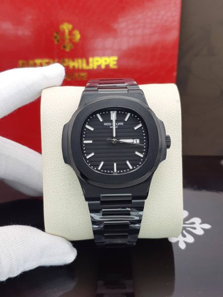 ساعت مردانه کوارتز پتک فیلیپ ناتیلوس مشکی صفحه مشکی Patek Philippe