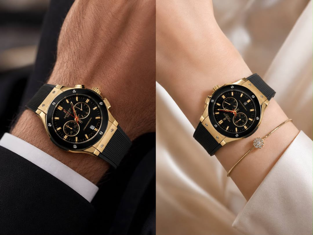 ساعت مچی ست هابلو کرنوگراف طلایی Hublot