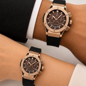 ساعت مچی ست هابلوت اسکلتون کرنوگراف رزگلد Hublot