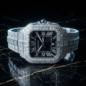 ساعت مردانه فول نگین کوارتز کارتیه سانتوس Cartier