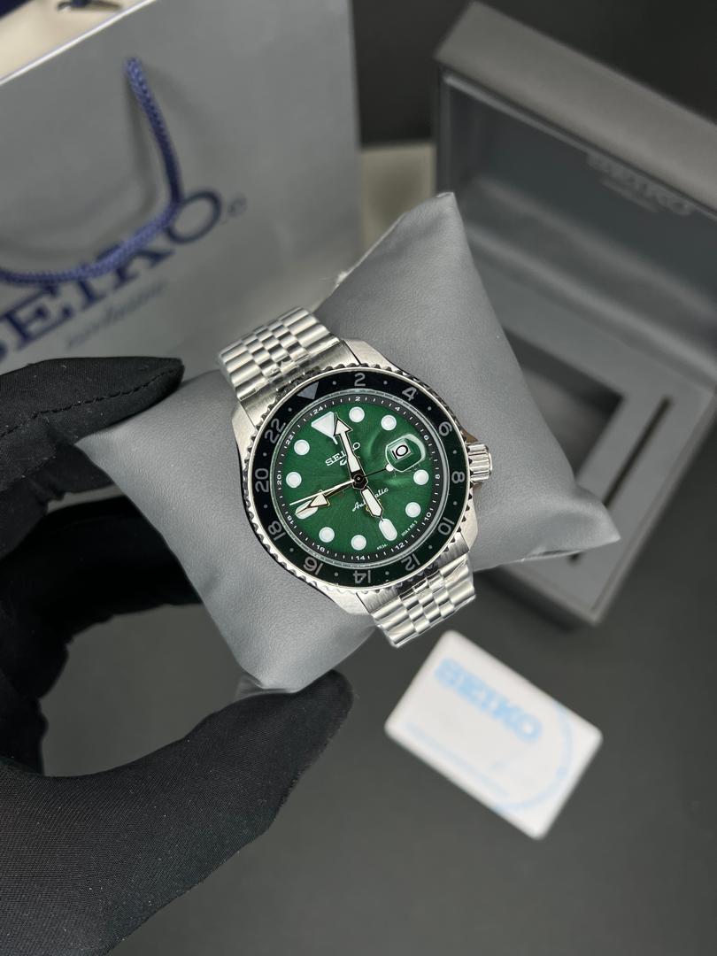 ساعت مردانه سیکو 5 جی ام تی اتوماتیک صفحه سبز 021647 SEIKO 5 GMT