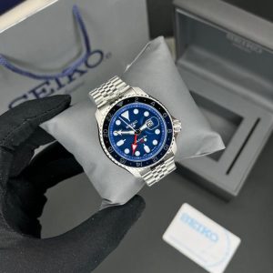 ساعت مردانه سیکو 5 جی ام تی اتوماتیک صفحه آبی 021647 SEIKO 5 GMT