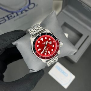 ساعت مردانه سیکو 5 جی ام تی اتوماتیک صفحه قرمز 021647 SEIKO 5 GMT