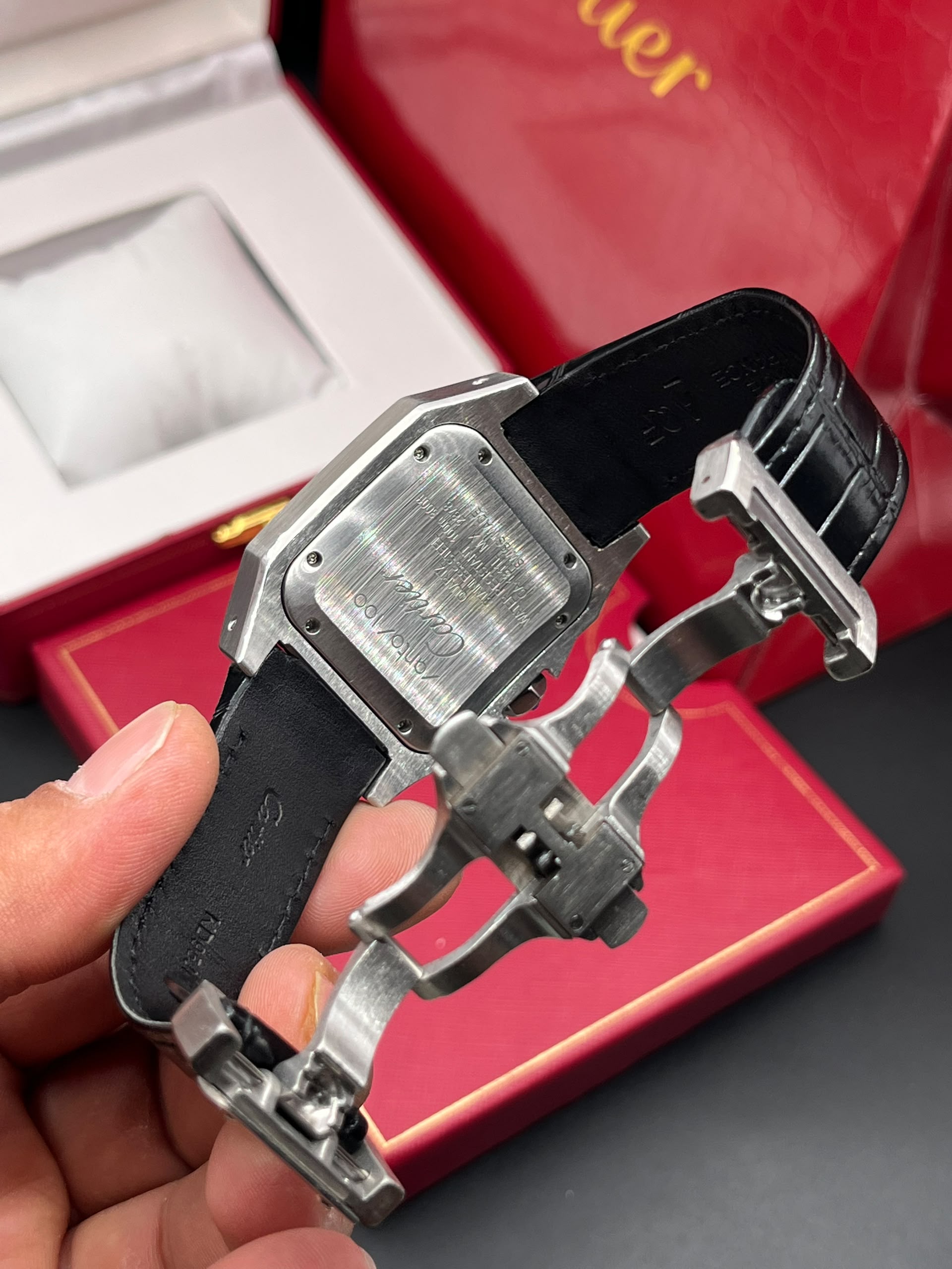 ساعت ست كارتيه سانتوز سیلور صفحه سفید Cartier - تصویر 4