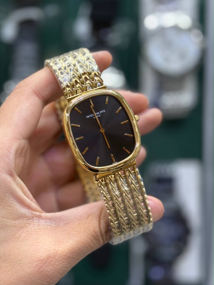ساعت مردانه موتور سوئیس پتک فیلیپ طلایی Patek Philippe Golden Ellipse