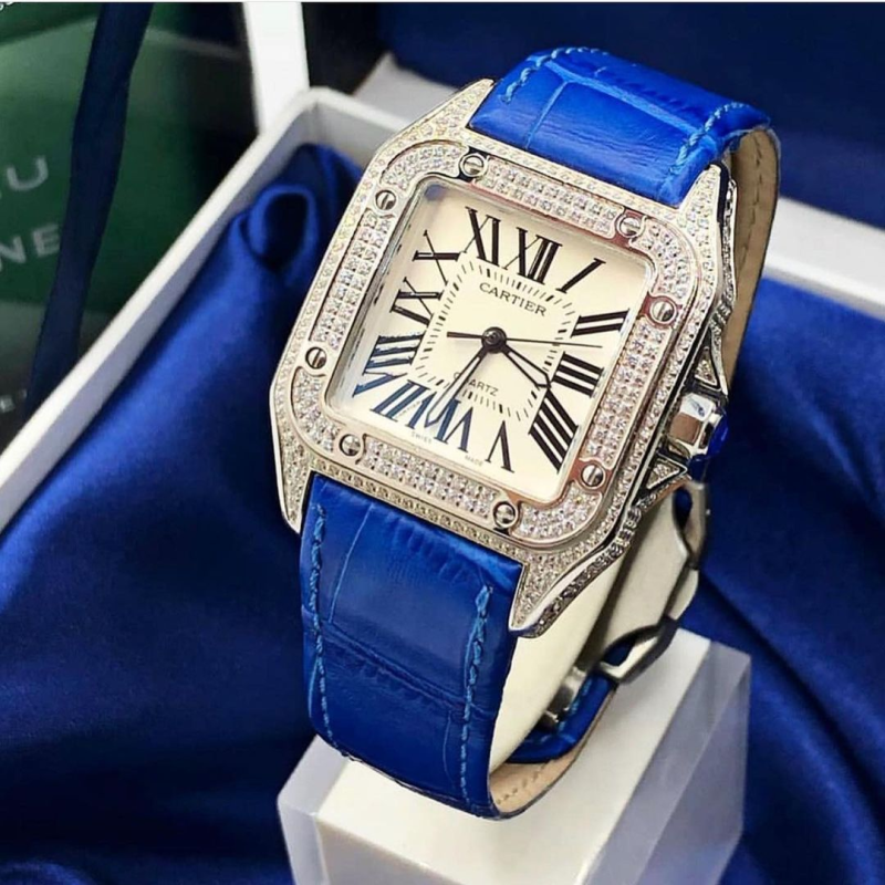ساعت مچی زنانه کارتیر سانتوز فول نگین مخراج سوارفسکی(Cartier) (2)