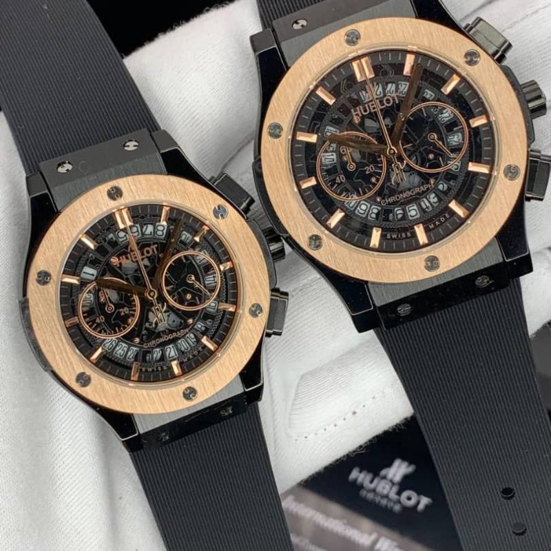 ساعت ست هابلوت مشکی رزگلد Hublot